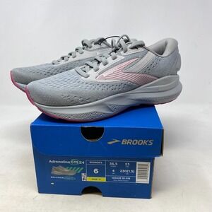 WOMENS BROOKS ADRENALINE GTS 24 RUN/WALK ALLOY/WHITE SHOES SIZE 6 120426 019